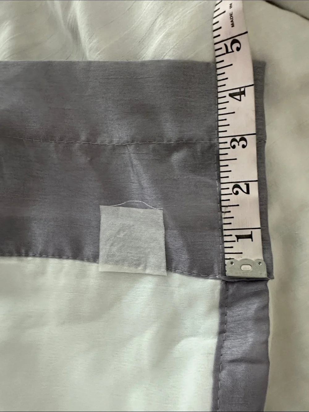 Pair of Pole Top Grey with White Lining Curtain Panels-Triple Layer Size 53* 84L